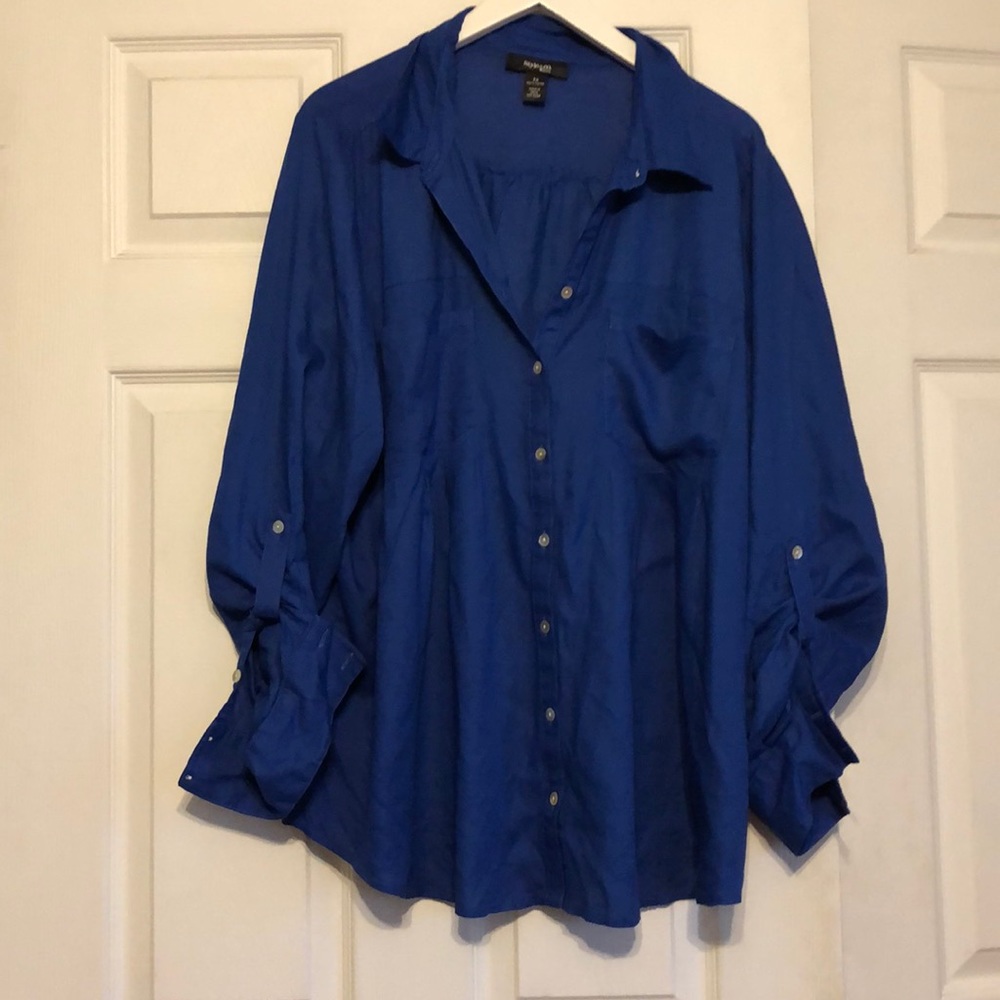 Blue long sleeved button down